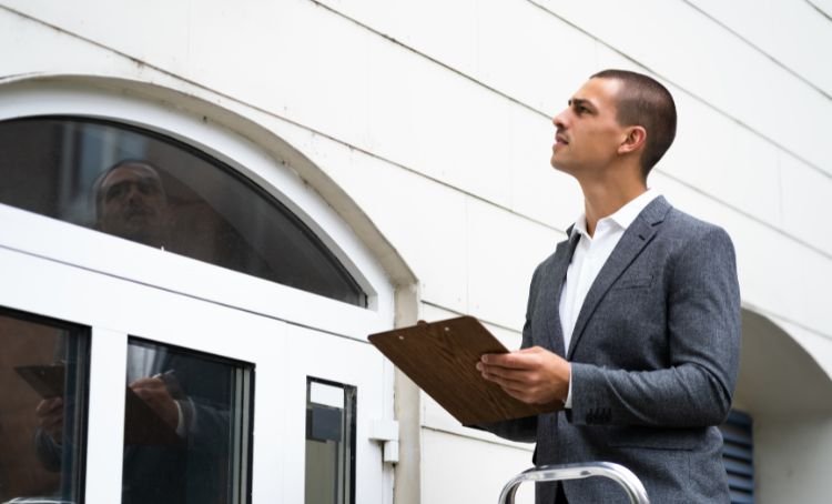A property investor inspecting the property exterior - ECF