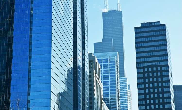 Commercial real estate buildings in a US city centre - ECF
