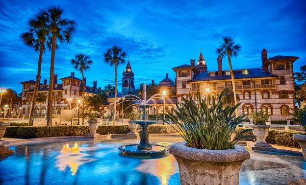 A fountain near rental properties in St Augustine, Florida - ECF